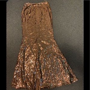 Rose gold sequin maxi skirt (NFR Quality)